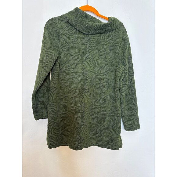 Habitat Cowl Neck Sweater Knit One Pocket Zipper Hem Detail Tunic Green Small - Picture 8 of 8